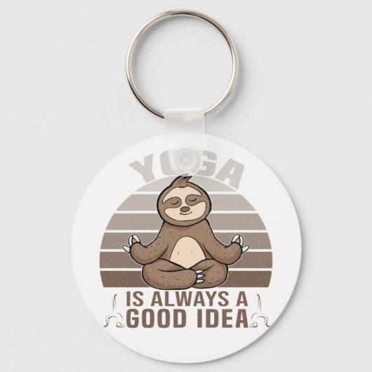 Grappig schattige sloep met yoga. sleutelhanger (Voorkant)