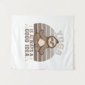 Grappig schattige sloep met yoga. wandkleed (Voorkant (horizontaal))