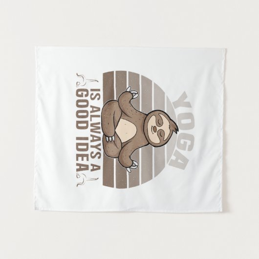 Grappig schattige sloep met yoga. wandkleed (Voorkant (horizontaal))