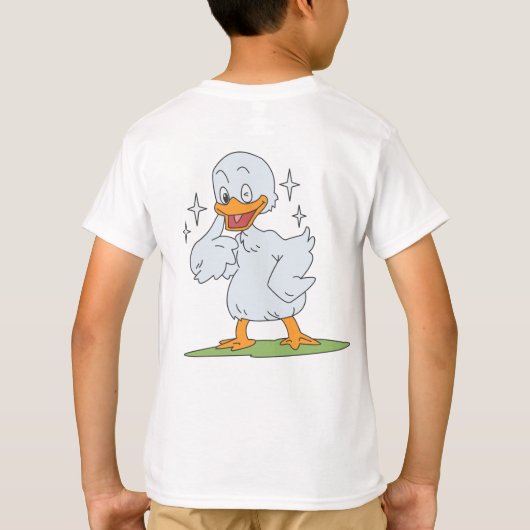 Grappig Schattige Smile gezicht & Duck T-shirt (Achterkant)