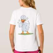Grappig Schattige Smile gezicht & Duck T-shirt (Achterkant)