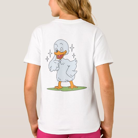 Grappig Schattige Smile gezicht & Duck T-shirt (Achterkant)