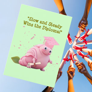 Grappig Schattige Snail Afstuderen Wenskaart Feestdagenkaart