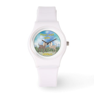 Grappig Schattige spelende bokken Horloge
