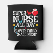 Grappig Schattige super vermoeide verpleegster dag Blikjeskoeler (Achterkant)