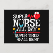 Grappig Schattige super vermoeide verpleegster dag Briefkaart (Voorkant)