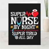 Grappig Schattige super vermoeide verpleegster dag Kaart (Voorkant)