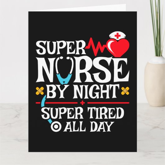 Grappig Schattige super vermoeide verpleegster dag Kaart (Voorkant)
