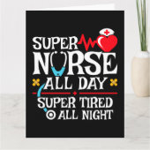 Grappig Schattige super vermoeide verpleegster dag Kaart (Voorkant)