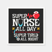 Grappig Schattige super vermoeide verpleegster dag Servet (Voorkant)