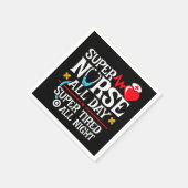 Grappig Schattige super vermoeide verpleegster dag Servet (Hoek)