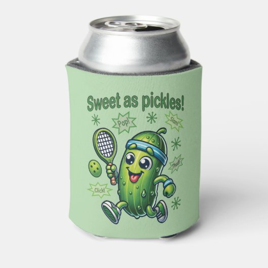 Grappig Schattige Sweet als Pickles Pickleball Blikjeskoeler (Blikje Achterkant)