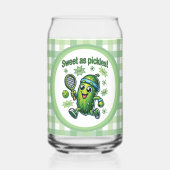 Grappig Schattige Sweet als Pickles Pickleball Blikvorm Glas (Voorkant)