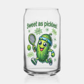 Grappig Schattige Sweet als Pickles Pickleball Blikvorm Glas (Achterkant)