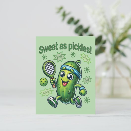 Grappig Schattige Sweet als Pickles Pickleball Briefkaart (Staand voorkant)