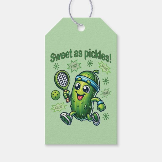 Grappig Schattige Sweet als Pickles Pickleball Cadeaulabel (Voorkant)