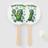 Grappig Schattige Sweet als Pickles Pickleball Handwaaier (Voorkant en achterkant)