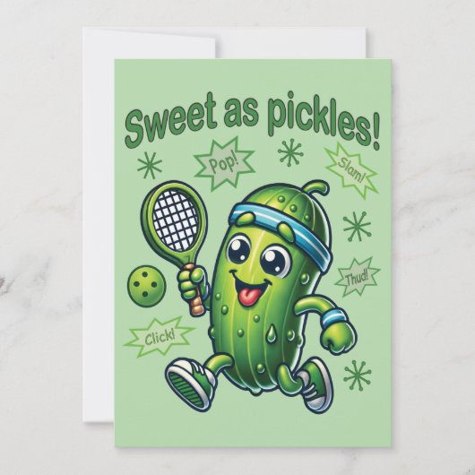 Grappig Schattige Sweet als Pickles Pickleball Kaart (Voorkant)