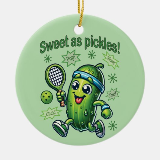 Grappig Schattige Sweet als Pickles Pickleball Keramisch Ornament (Voorkant)