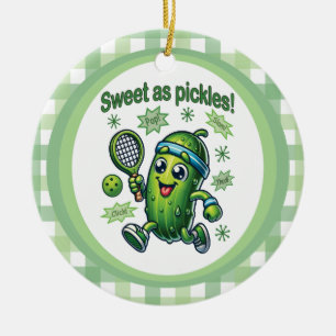 Grappig Schattige Sweet als Pickles Pickleball Keramisch Ornament