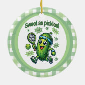 Grappig Schattige Sweet als Pickles Pickleball Keramisch Ornament (Achterkant)