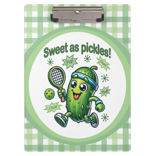 Grappig Schattige Sweet als Pickles Pickleball Klembord (Voorkant)