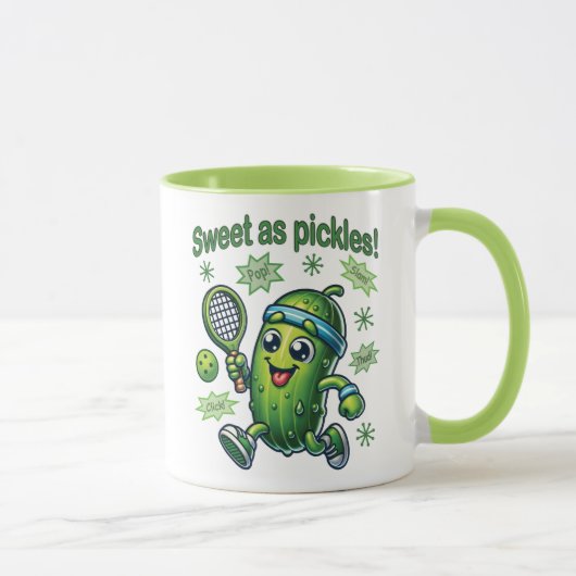 Grappig Schattige Sweet als Pickles Pickleball Mok (Rechts)