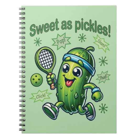 Grappig Schattige Sweet als Pickles Pickleball Notitieboek (Voorkant)