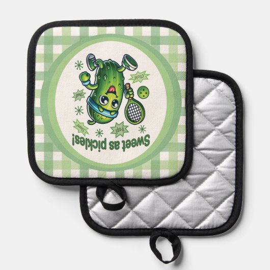 Grappig Schattige Sweet als Pickles Pickleball Pannenlap (Voorkant / Achterkant)