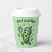 Grappig Schattige Sweet als Pickles Pickleball Papieren Bekers (Achterkant)