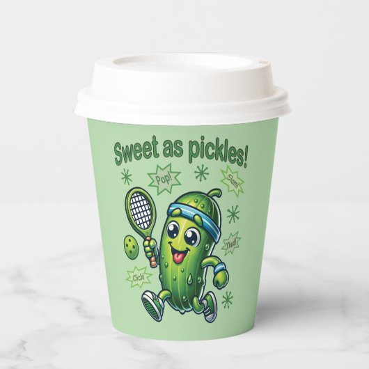 Grappig Schattige Sweet als Pickles Pickleball Papieren Bekers (Voorkant)