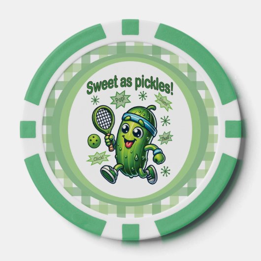 Grappig Schattige Sweet als Pickles Pickleball Poker Chips (Voorkant)