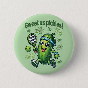 Grappig Schattige Sweet als Pickles Pickleball Ronde Button 5,7 Cm