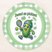 Grappig Schattige Sweet als Pickles Pickleball Ronde Kartonnen Onderzetter (Voorkant)