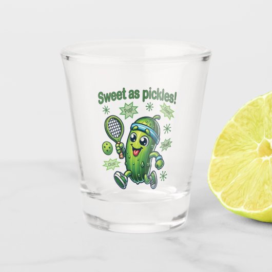 Grappig Schattige Sweet als Pickles Pickleball Shot Glas (Voorkant)