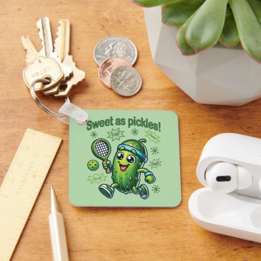 Grappig Schattige Sweet als Pickles Pickleball Sleutelhanger (Bureau)