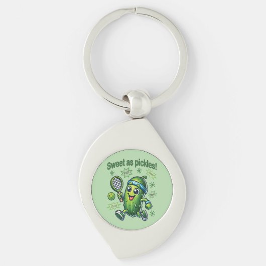 Grappig Schattige Sweet als Pickles Pickleball Sleutelhanger (Voorkant)