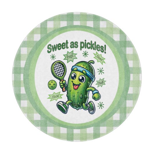 Grappig Schattige Sweet als Pickles Pickleball Snijplank (Voorkant)