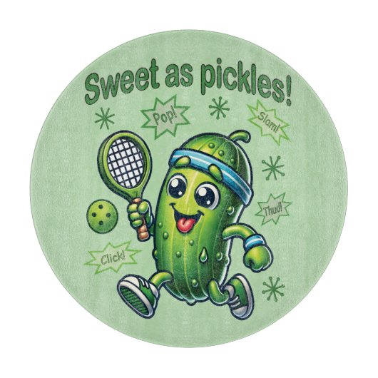 Grappig Schattige Sweet als Pickles Pickleball Snijplank (Voorkant)
