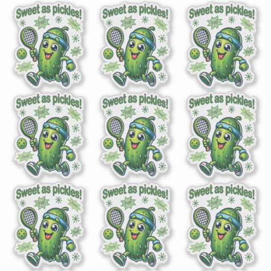 Grappig Schattige Sweet als Pickles Pickleball Sticker (Voorkant)