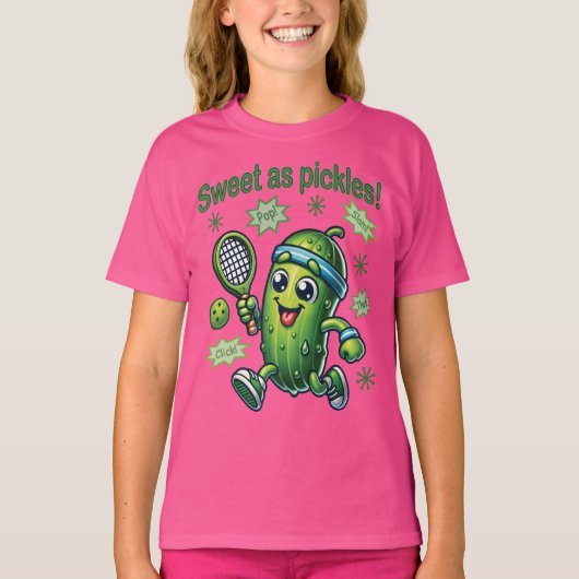 Grappig Schattige Sweet als Pickles Pickleball T-shirt (Voorkant)