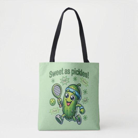 Grappig Schattige Sweet als Pickles Pickleball Tote Bag (Voorkant)