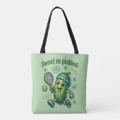 Grappig Schattige Sweet als Pickles Pickleball Tote Bag (Achterkant)