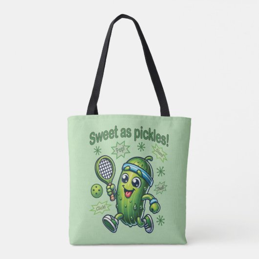 Grappig Schattige Sweet als Pickles Pickleball Tote Bag (Achterkant)