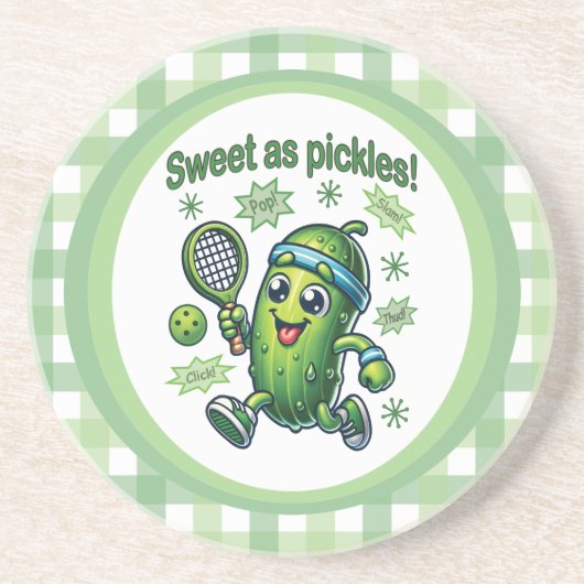 Grappig Schattige Sweet als Pickles Pickleball Zandsteen Onderzetter (Voorkant)
