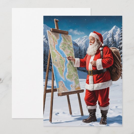 Grappig Schattige Trendy Red Merry Christmas Santa Feestdagenkaart (Voorkant / Achterkant)