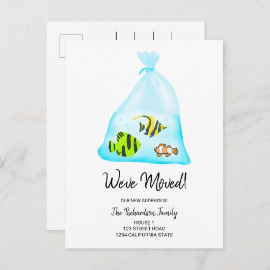 Grappig schattige tropische visillustraties die be aankondigingskaart (Voorkant / Achterkant)