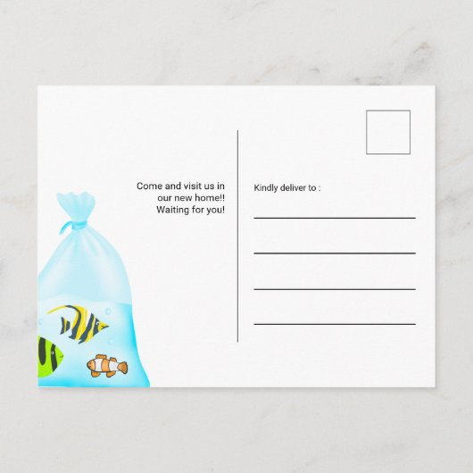 Grappig schattige tropische visillustraties die be aankondigingskaart (Achterkant)