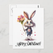 Grappig Schattige Valentijn Konijn Briefkaart (Voorkant / Achterkant)
