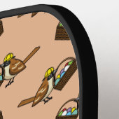 Grappig Schattige Vogel met Kleurrijke Eieren Mand Pickleball Paddle (Links Detail)